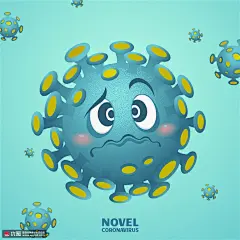 卡通显微新型冠状病毒病菌NOVEL健康防御海报 医疗保健 健康诊断