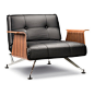 Innovation Living - Clubber Chair With Walnut Arms By Innovation Living - The Clubber Chair with arms by Innovation boasts a sleek, modern design with dual function. It is supported by a chromed steel base and features a comfortable, foam pocket spring ma