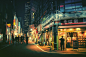 【场景参考】Masashi Wakui 拍摄的夜晚东京的街市，光效迷人。汤不热：O网页链接