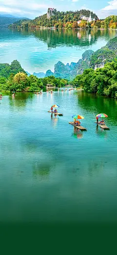 旅游出行桂林景区景点行程宣传推广全屏竖版海报