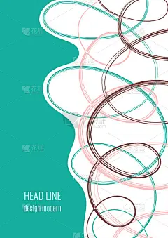 杂乱的白色涂鸦，彩色波浪，文字空间。创意模板为您的设计。向量