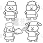 动物,可爱的,食品,炊具,狗,餐馆,兔子,主厨,布置,烹调