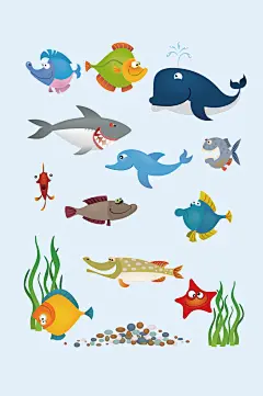 海底海洋矢量生物