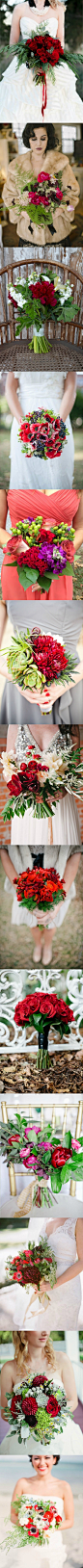 #婚礼布置#13束极具视觉冲击的红绿色新娘手捧花 更多: http://www.lovewith.me/share/detail/all/32052