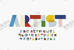 创意色彩字母设计 【酷图网】矢量,插画,字体设计,英文,数字