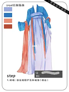 五步教你画古风齐胸襦裙丨ps procreate绘画