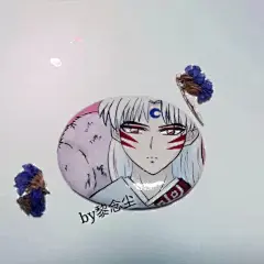 犬夜叉·杀生丸-石头绘画【百度贴吧·石头绘画吧】黎念尘lm丙烯手绘石头鹅卵石