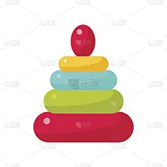 彩色金字塔构造婴儿，物体从婴儿房，快乐的童年可爱的插图