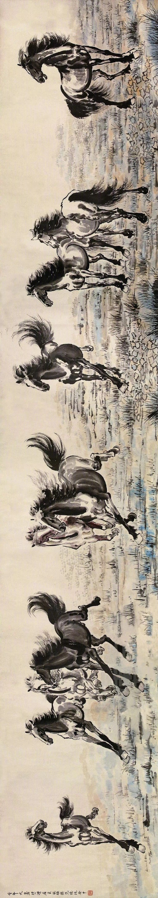 徐悲鸿 十骏图