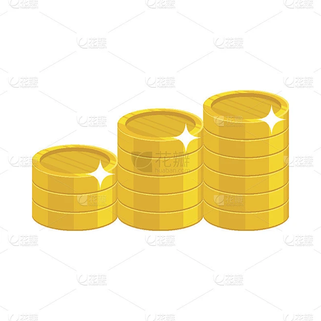 卡通金币素材-花瓣网