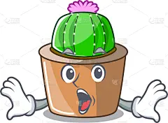 仙人掌,惊奇,花盆,星星,卡通,可爱的,球体,清新,泰国,震惊