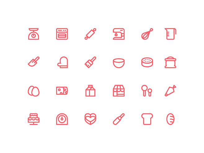 Bakery Icon Set line...