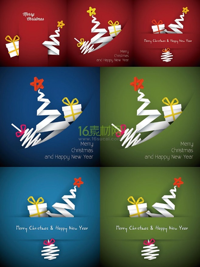 圣诞节折纸艺术 - 素材中国16素材网