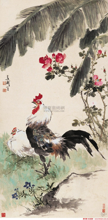 王雪涛画鸡