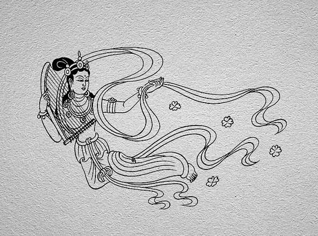 线描88幅飞仙图-花瓣网
