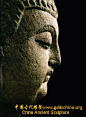 盛唐佛頭 （侧面局部）.