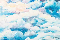 涂料,背景,云,色彩鲜艳,天空,留白,风,平视角,古典式