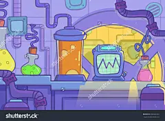创意插图和创新艺术:室内背景设置3:实验室。现实的奇妙的卡通风格作品场景,墙纸,故事背景,名片设计-教育,室内-海洛创意正版图片,视频,音乐素材交易平台-Shutterstock中国独家合作伙伴-站酷旗下品牌