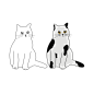 手绘卡通儿童填色简笔画动物猫咪