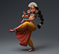 Indian Dancer by rraj : Personal study done to enhance my skills. Concept is based on Indian Dance form. Please see the artist link below, pretty amazing artwork. <br/>www.artstation.com/julianobenatti<br/>Modeled and polypainted in zbrush, re
