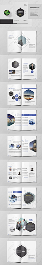 蓝色简洁六边形企业简介画册宣传册设计图片素材_高清模板下载(3.71MB)_企业画册(整套)大全-我图网