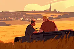 麦田丰收立秋插画手绘