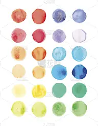 水彩颜料调色板，矢量插图