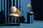 Celeste Chair and Planetaria globe Light by Bohinc Studio