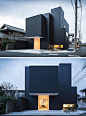 House Exterior Colors – 14 Modern Black Houses From Around The World / Simple black boxes make up the exterior of this modern Japanese home.