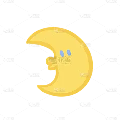 手绘-Y2K元素氛围贴纸-月亮
