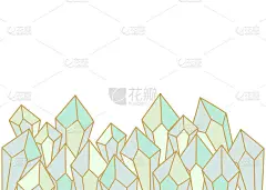 镶嵌着水晶或宝石。钻石和石英织物，矢量插图。复制空格的文本