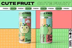 水果与动物的邂逅~水果饮料包装插画-古田路9号-品牌创意/版权保护平台