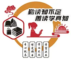校园文化墙  - 源文件下载【酷图网】学校,校园,文化墙,读书,读书人物剪影