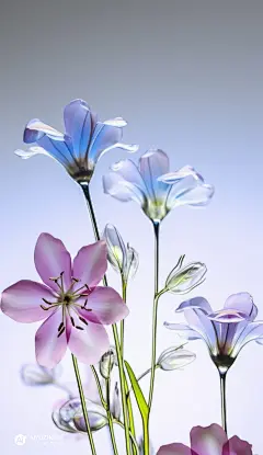彩色透明玻璃鲜花ai绘图Midjourney关键词咒语：3
