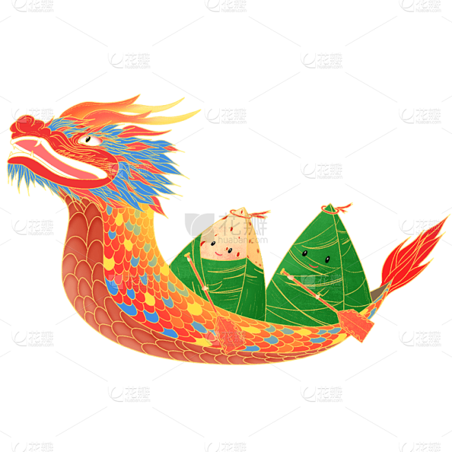 中国风-端午节贴纸-赛龙舟