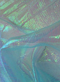 Moonglow Iridescent Crinkle Organza, Aquamarine - by the yard