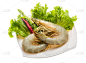 精制虎虾,餐具,水平画幅,生食,膳食,海产,小吃,特写,海洋,盘子