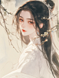 白月光｜古风女生人像插画｜A165 - 小红书
