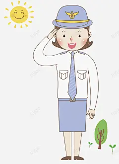 手绘敬礼的女人图高清素材 设计图片 页面网页 平面电商 创意素材 png素材