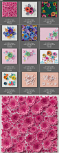 s1663-超清彩色剪纸花卉花朵小清新图案背景包装JPG图片设计素材-淘宝网