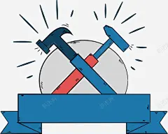 交叉手绘锤子海报矢量图高清素材 交叉的锤子 彩带标题框 手绘工具 手绘风 矢量png 矢量图 锤子 元素 免抠png 设计图片 免费下载 页面网页 平面电商 创意素材