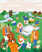 #插了个画# 韩国农作物节音乐会海报一组：劳动使我快乐。 by moLEE ​​​​