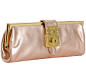 Miu Miu Pink Metallic Leather Clutch