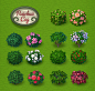 Trees and bushes for social game : Trees and bushes for social game "Paradise Garden" (c) 2011-2012 Mail.ru Games, Studio Nord