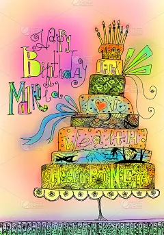 Happy Birthday Greeting Card for Emma, Mia, Elena,
