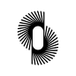 This may contain: the letter d is made up of black and white lines