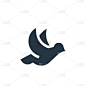 鸽子图标。象形鸽子图标用于网站设计和移动，应用程序开发，打印。鸽子图标从填充婚礼收集孤立的白色背景。