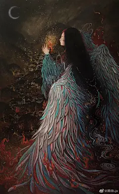 古风水彩插画人物，作者:熙往Ljx