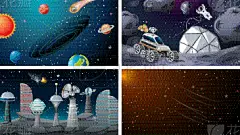 太空,背景,职业,宇航员,俄罗斯宇航员,科学家,人,男人,女人,布置