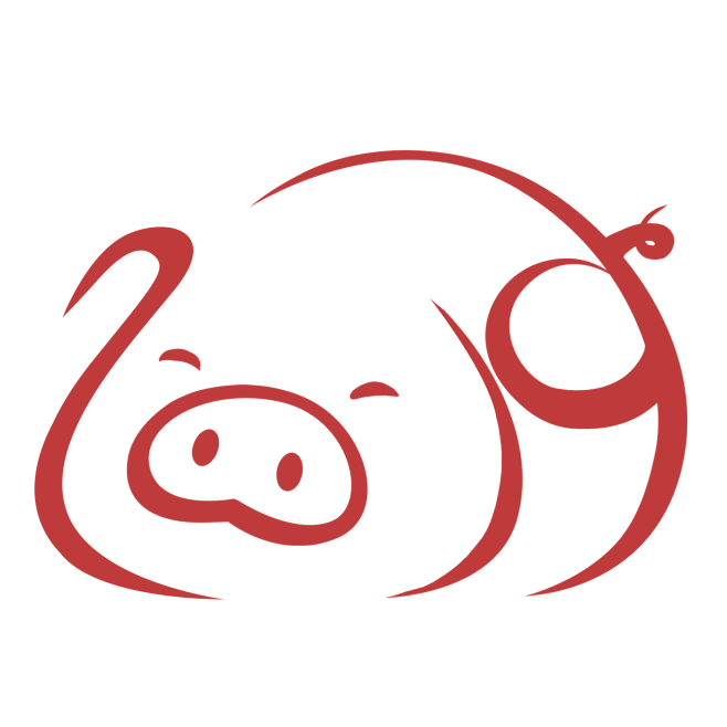 2019猪年 卡通艺术字体 卡通猪 PNG素材